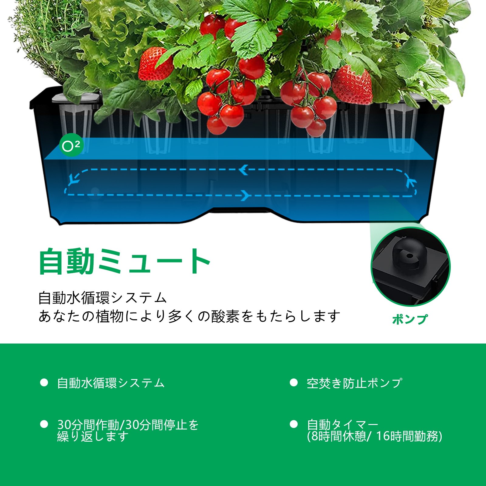 JustSmart 水耕栽培キット LED 野菜栽培キット 室内 静か 家庭菜園 プランター おしゃれ タイマー機能付 循環式ポンプ ガーデニング  観葉植物 育苗キット JustSmart