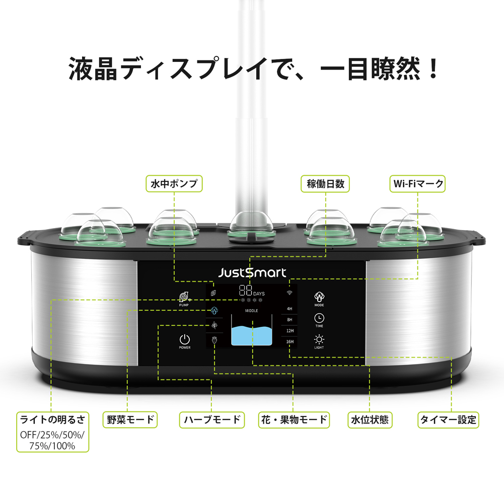 GS1 Basic】 意匠権登録済 JustSmart 水耕栽培キット